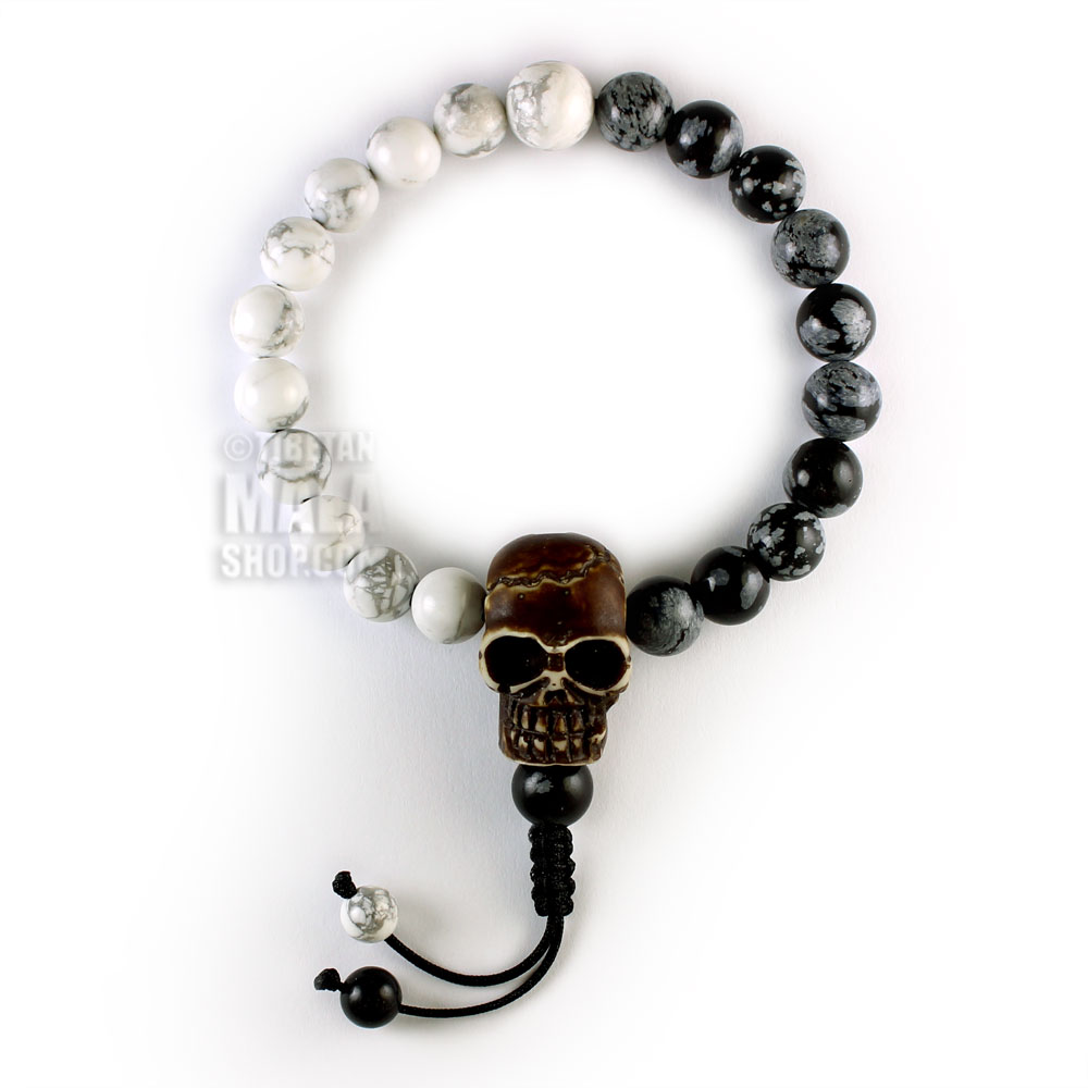 Buddhist Skull Bone Bracelet Hand Carved Round Skull Yak Bone Bracelet  Tibetan Inlaid Beads Skull Wristle Pulsera Calavera Hueso - Etsy
