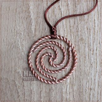 tensor ring triple fibonacci spiral pendant