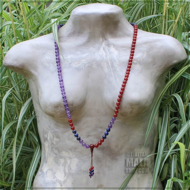 three jewels mala beads necklace