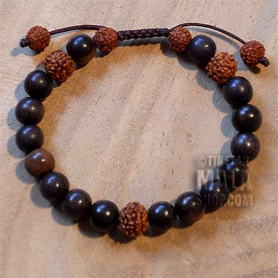 tiger ebony with rudraksha yoga bracelet