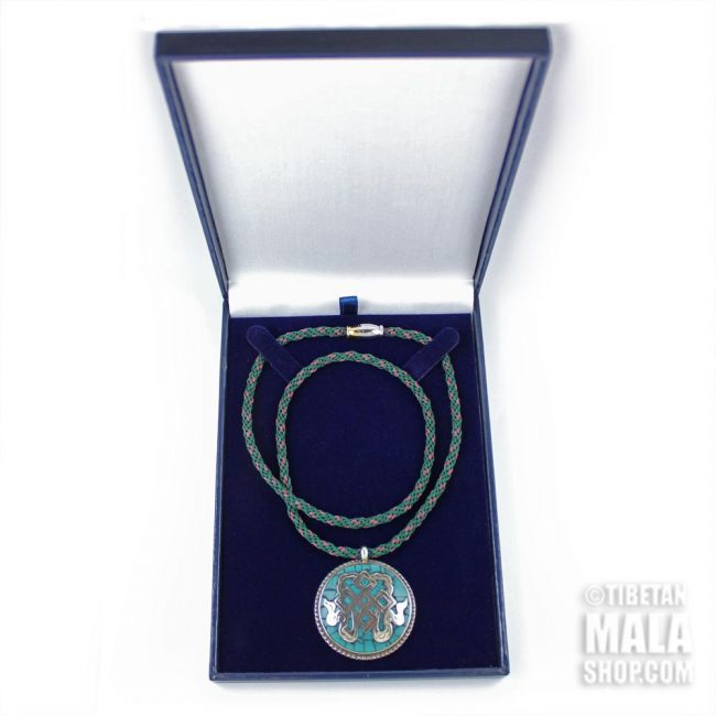 turquoise endless knot necklace gift box