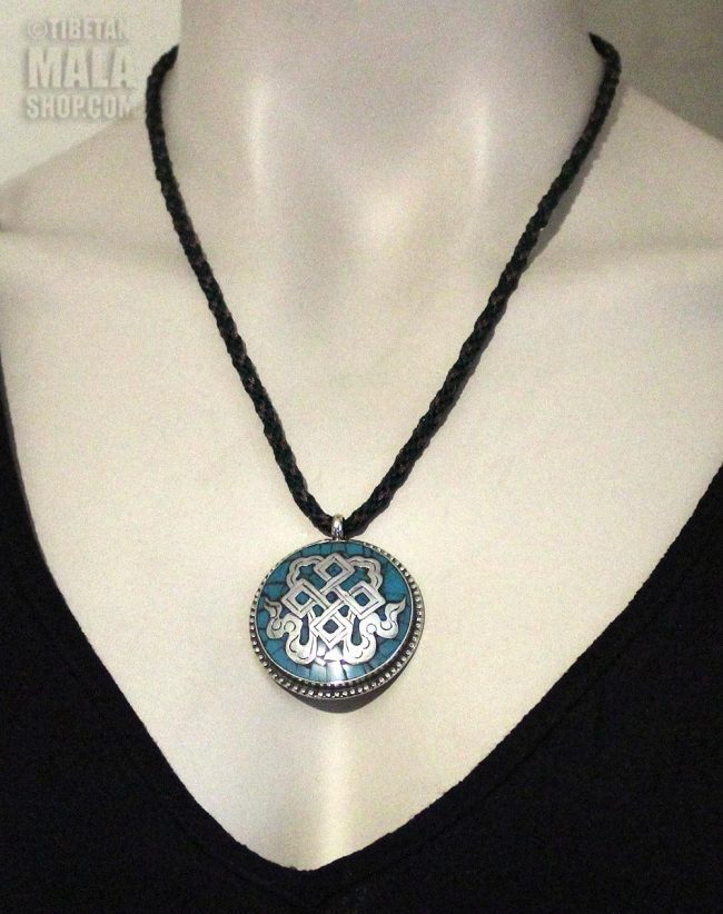 turquoise endless knot necklace length