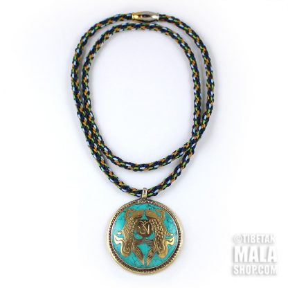 turquoise golden fish necklace