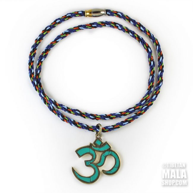 turquoise om pendant necklace