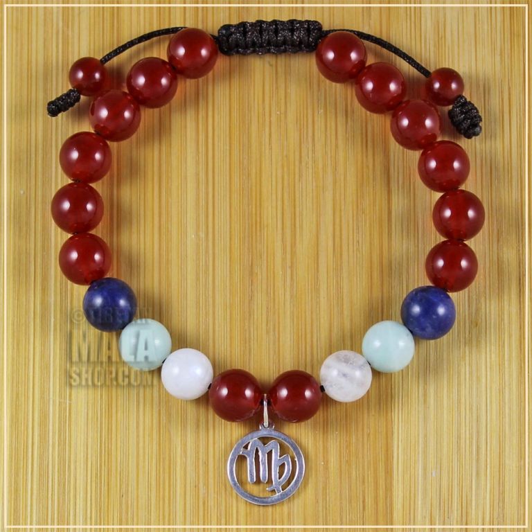 Virgo Zodiac Bracelet with Carnelian, Amazonite, Sodalite & Moonstone