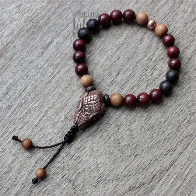 year of the wood snake bracelet with copper snake guru bead
