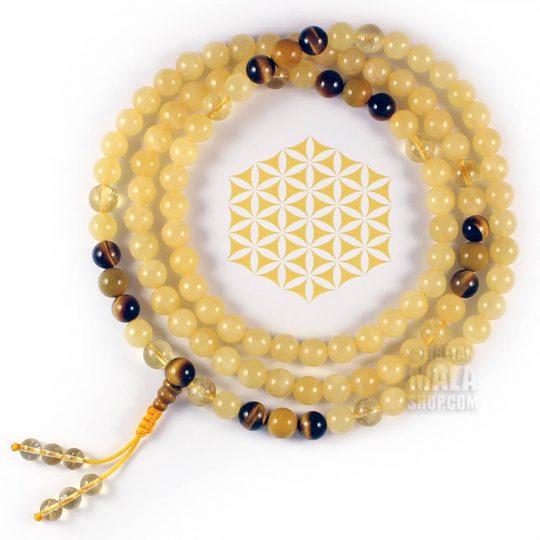 yellow mala beads