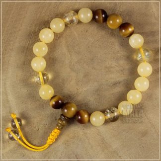 yellow wrist mala beads
