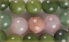 Green Pink mala beads